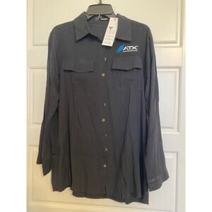 Vidarton Shirt Adult L Black Wake Boats ATX Water Sports Black NWT Button Up
